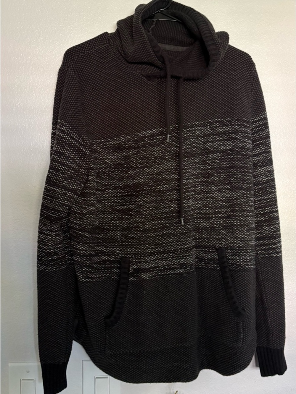 Greyscale sweater hoodie size large